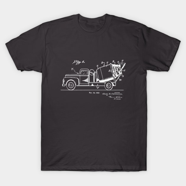 Vintage Concrete Truck Patent Image 1952 T-Shirt by MadebyDesign